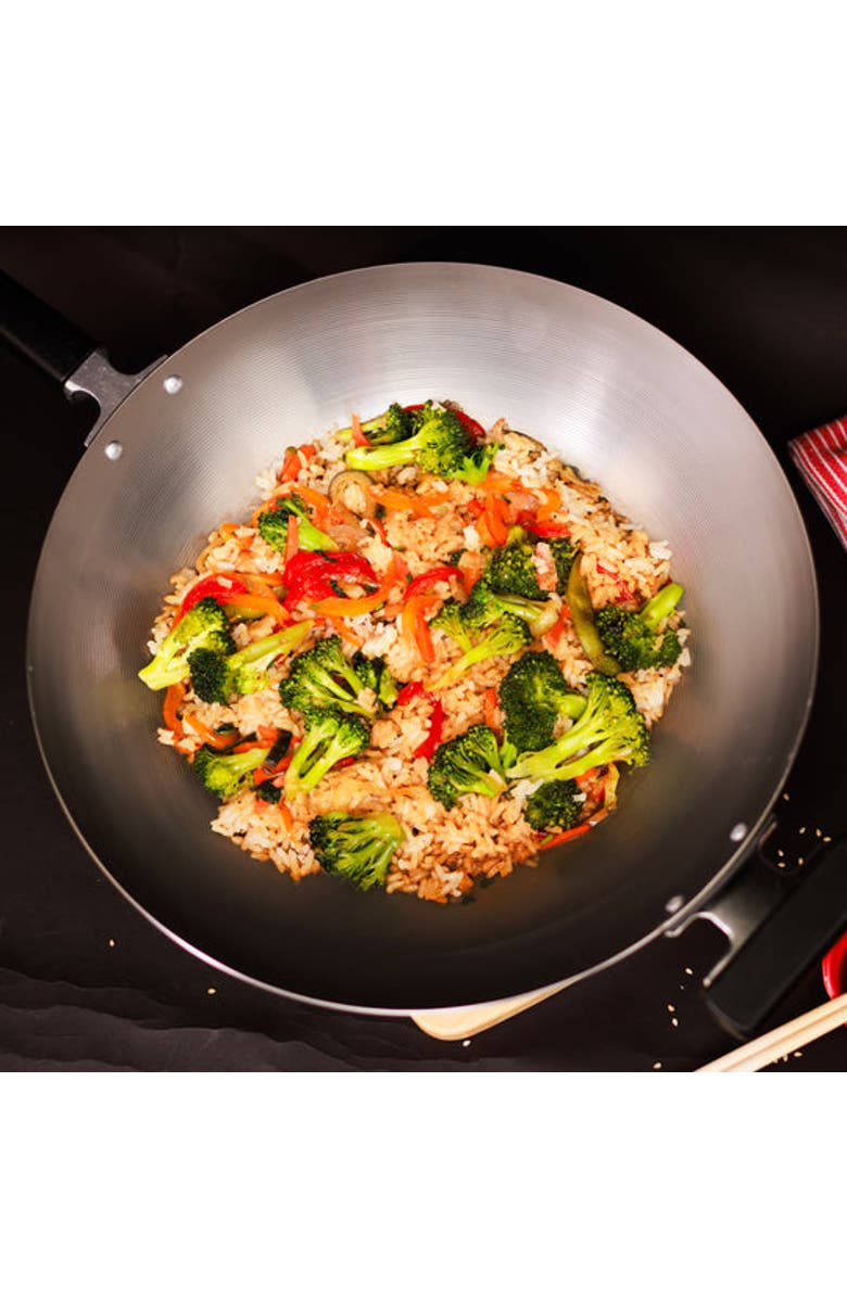 JOYCE CHEN Professional Series Uncoated 14" Wok Bundle, 12 piece, Alternate, color, Bamboo/Carbon Steel