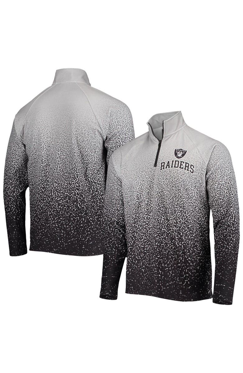FOCO Men's FOCO Silver/Black Las Vegas Raiders Gradient Raglan Quarter-Zip Jacket, Main, color,