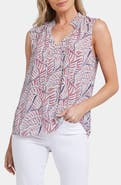 NYDJ Gemma Sleeveless Smocked Neck Top