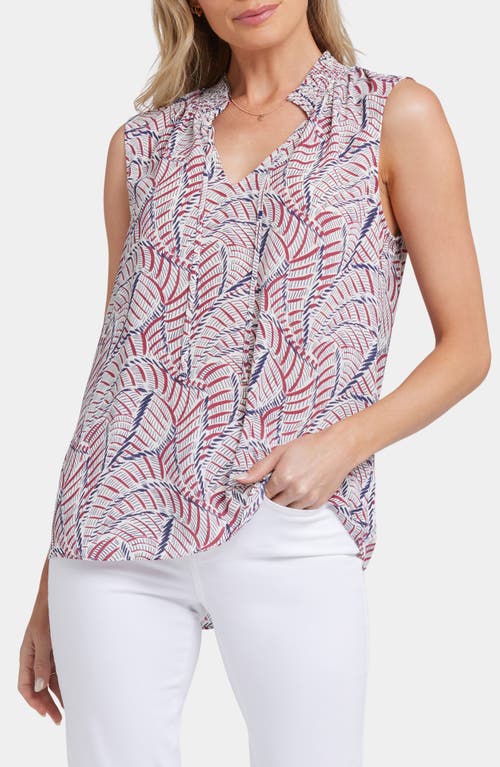 Nydj Gemma Sleeveless Smocked Neck Top In Calanda