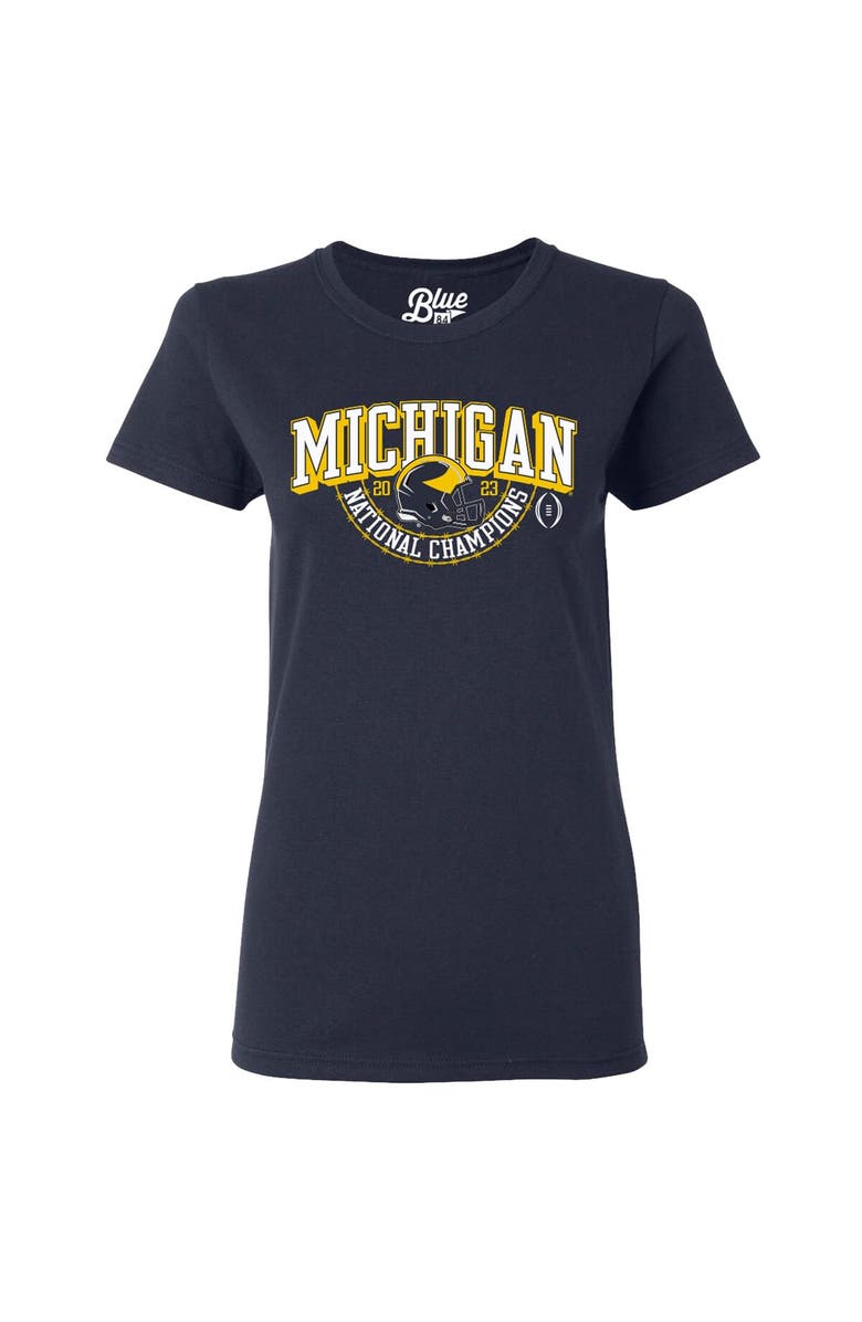 BLUE 84 Women's Blue 84  Navy Michigan Wolverines College Football Playoff 2023 National Champions Gold Dust Schedule T-Shirt, Alternate, color, 