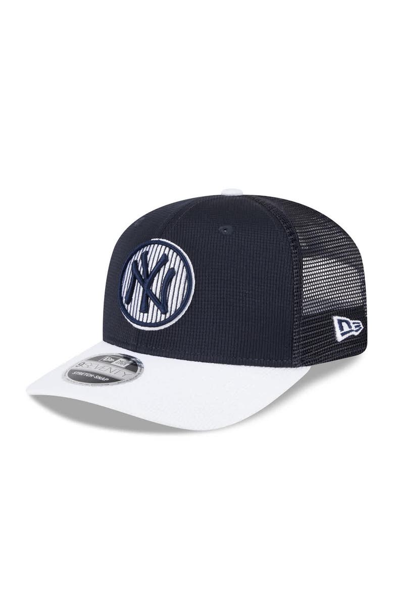 New Era Men's New Era Navy/White New York Yankees 2025 Batting Practice 9SEVENTY Stretch-Snap Trucker Hat, Main, color, Navy