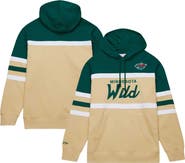 Mitchell & Ness Men's Mitchell & Ness Cream/Green Minnesota Wild Head Coach Pullover Hoodie