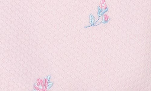Little Me Rosebud Embroidered Cotton Romper & Hat Set In Pink