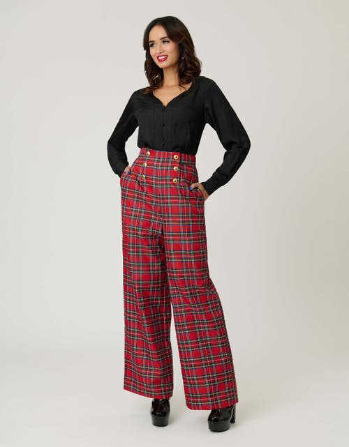 Smak Parlour Wide Leg Sailor Pants In Red