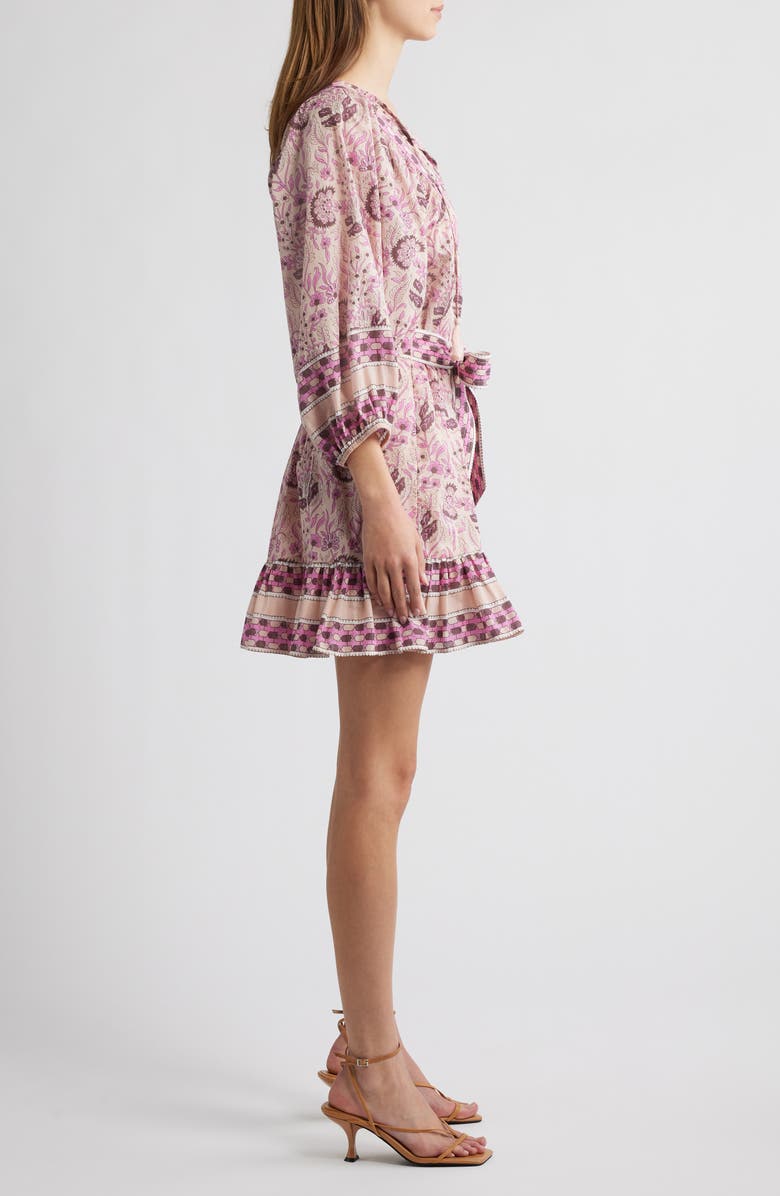 Cleobella Magdalena Puff Sleeve Organic Cotton Minidress, Alternate, color, Vintage Rose