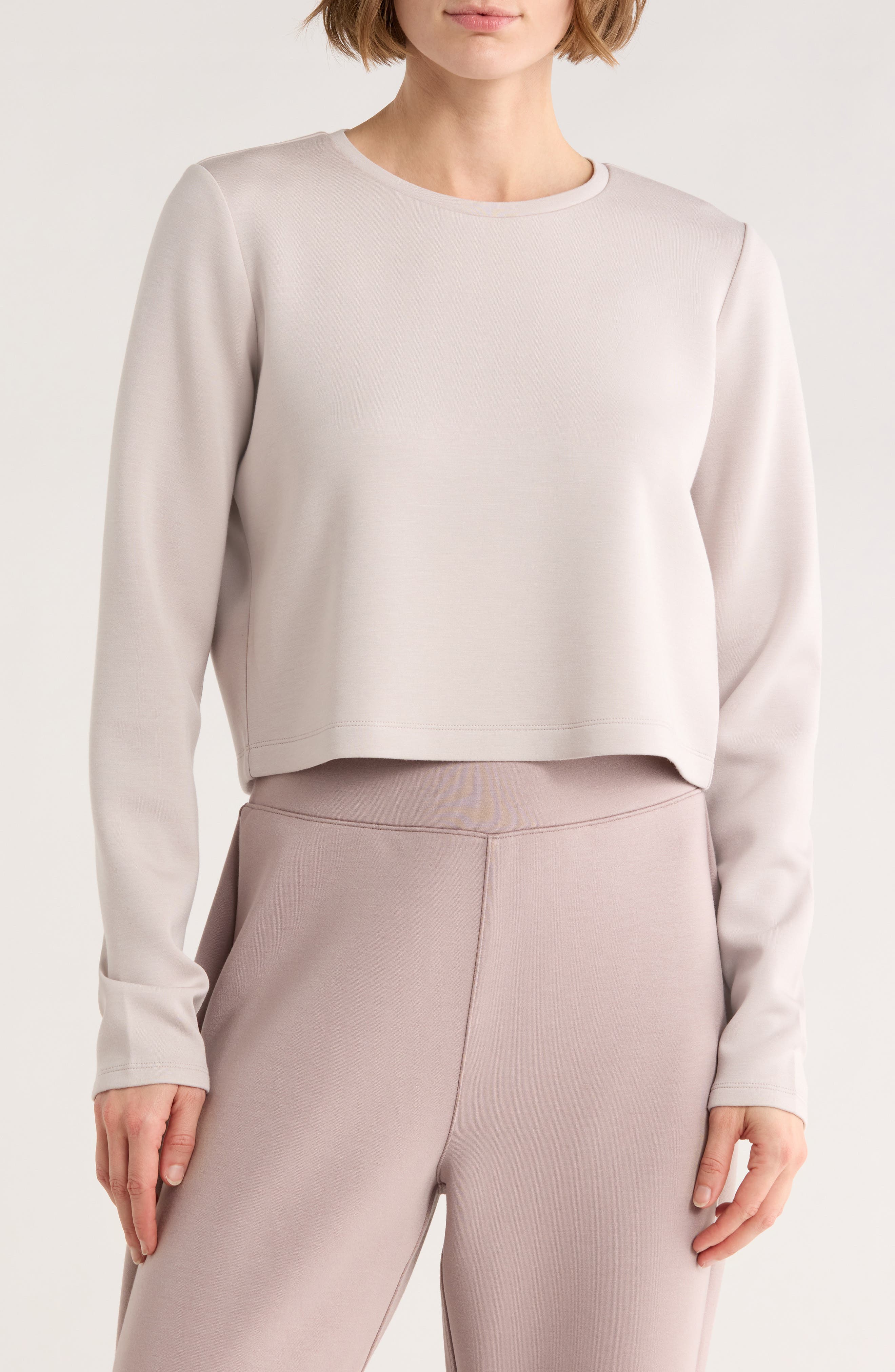 Spanx ® Long Sleeve Knit T-shirt In Gray