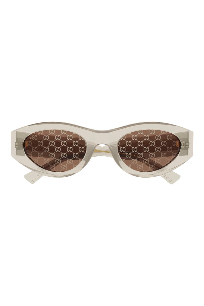 52mm Oval Sunglasses, Main, color, YELLOW
