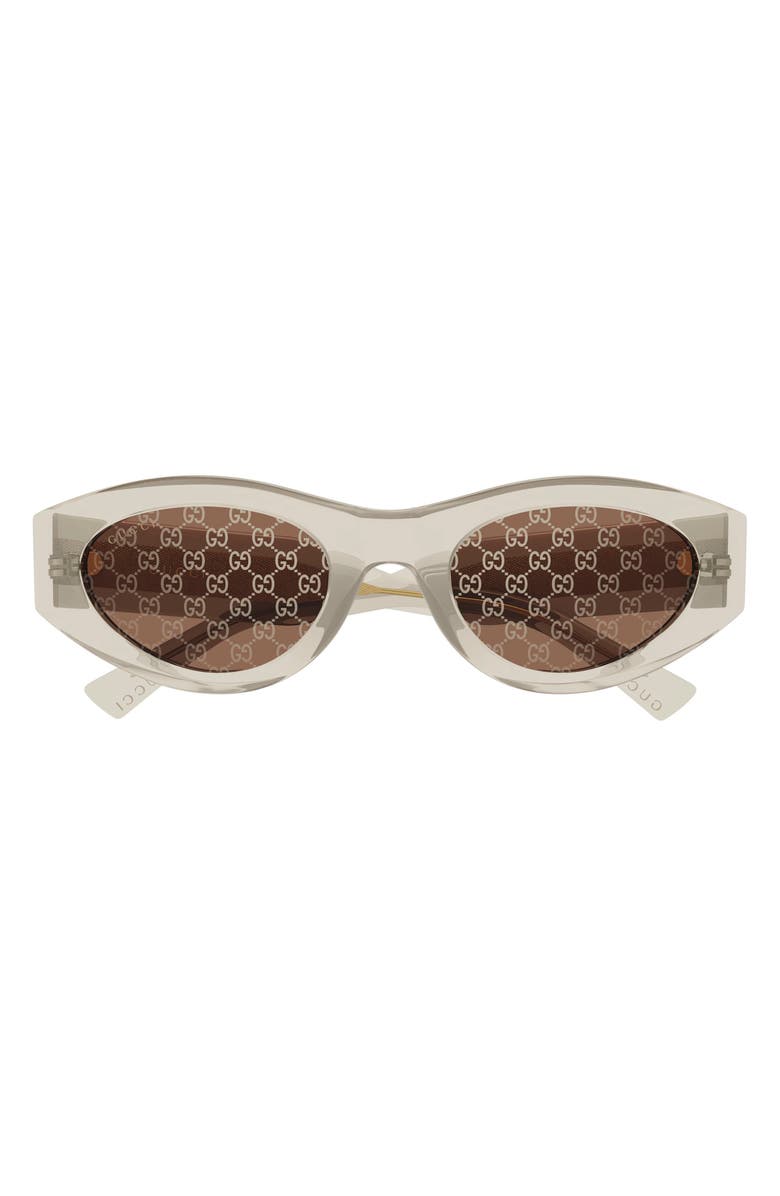 Gucci 52mm Oval Sunglasses, Main, color, Yellow