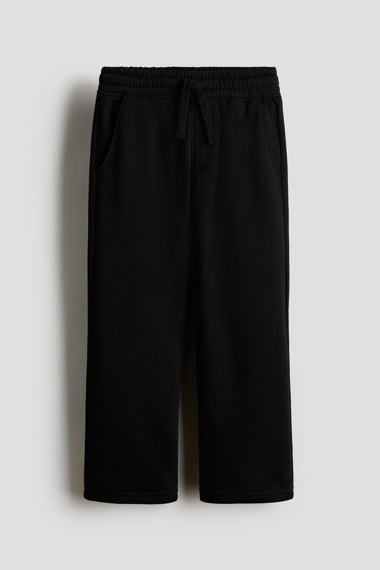 Wide-leg Brushed-inside Joggers, Alternate, color, Black