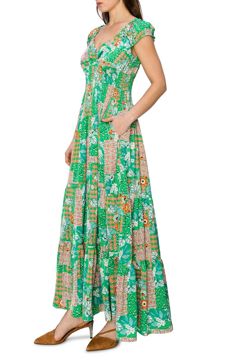 MELLODAY Floral Smocked Waist Maxi Dress, Alternate, color,