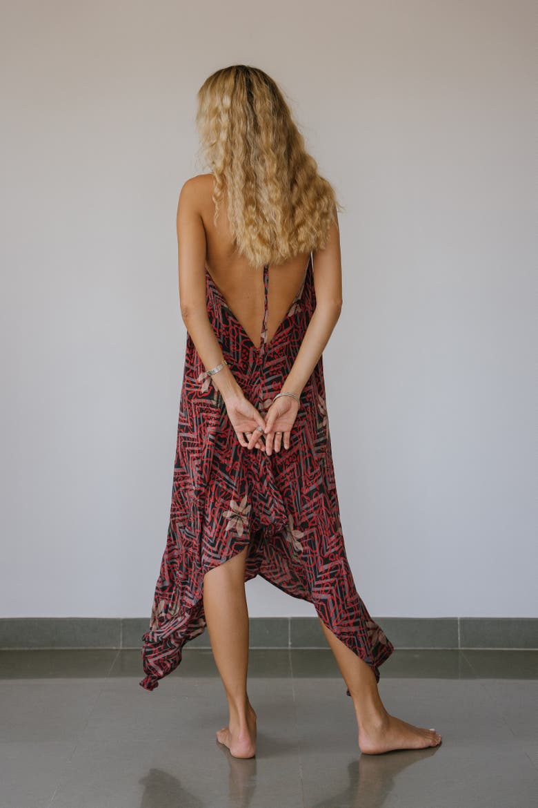 Classic Silk Dress Tako, Alternate, color, Red, Black & Grey
