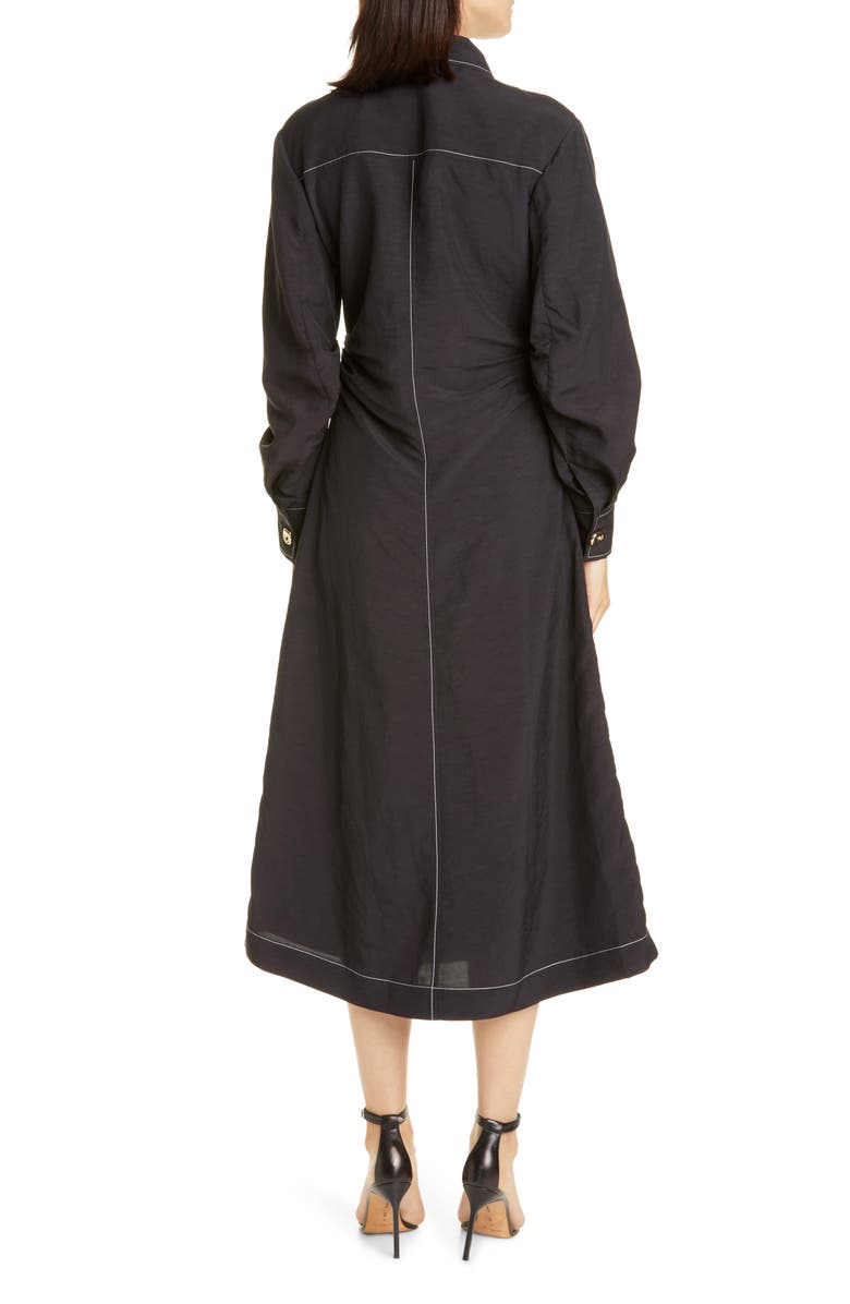 Rejina Pyo Paula Ruched Long Sleeve Midi Shirtdress, Alternate, color, 