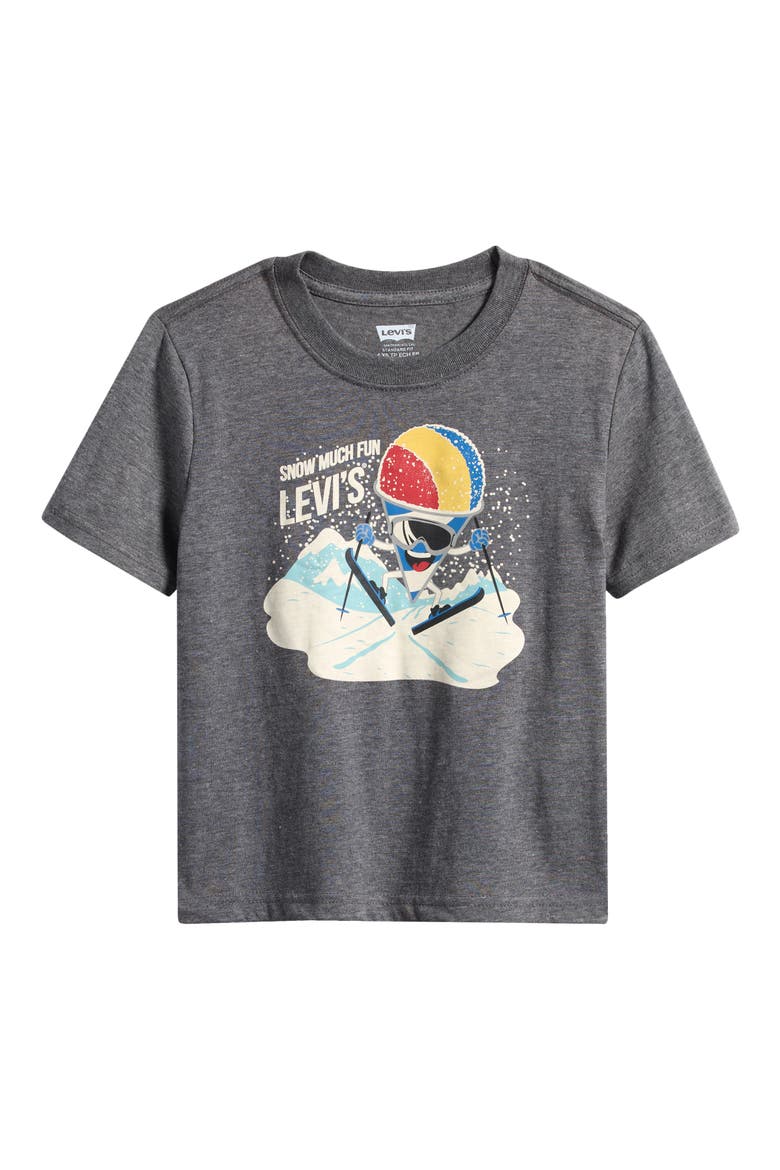 Kids' Skiing Snow Cone Graphic T-Shirt, Main, color, CHARCOAL