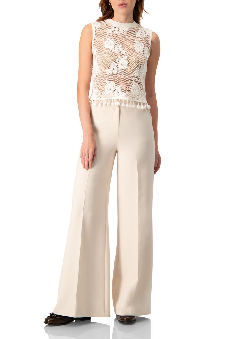 Sleeveless Knitted Fringe Top, Alternate, color, Ivory