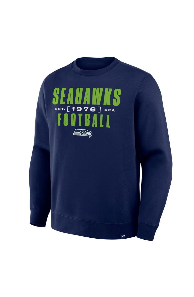 FANATICS Men's Fanatics College Navy Seattle Seahawks Powerful Throw Legacy Pullover Sweatshirt, Alternate, color, College Navy