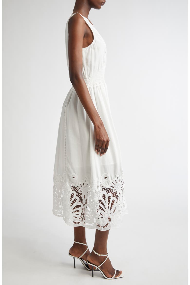 Lucy Embroidery Detail Cotton Blend Dress, Alternate, color, IVORY EYELET