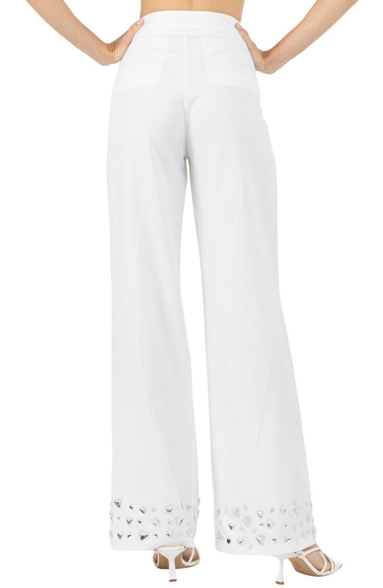 AKALIA Ameli White Flared Pants, Alternate, color, 