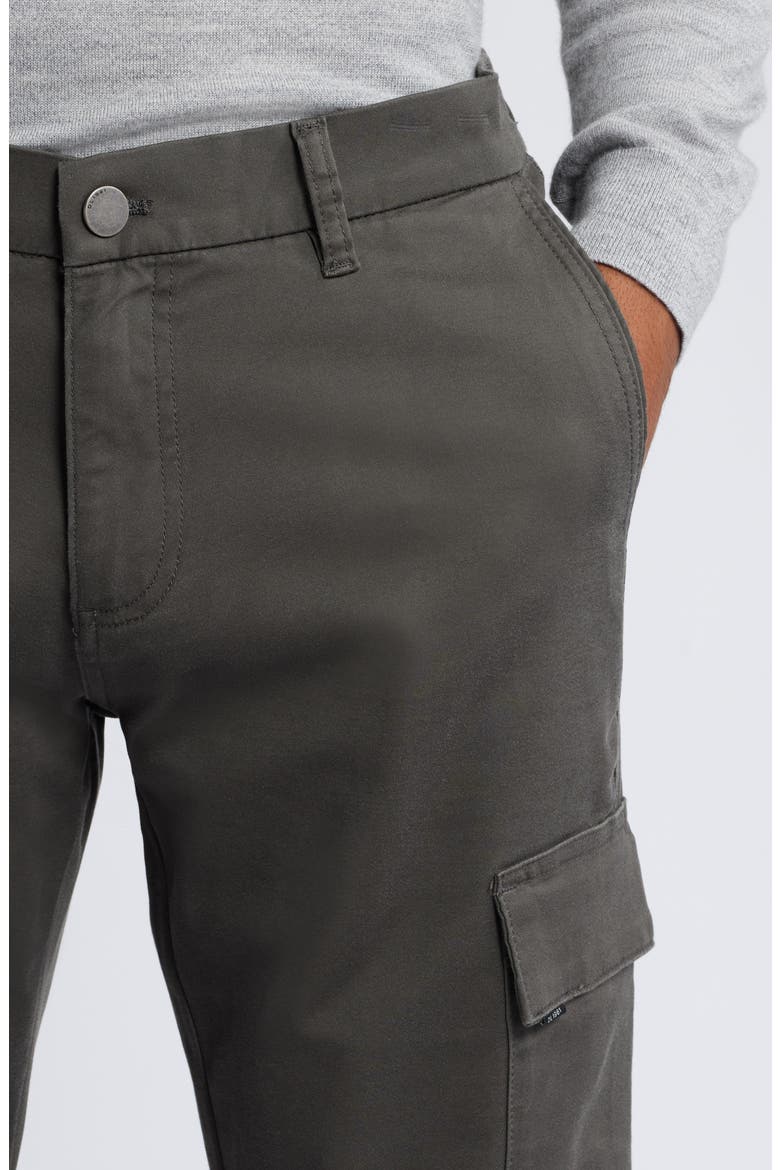 Ivan Flat Front Stretch Cotton & Viscose Cargo Pants, Alternate, color, DARK GREY