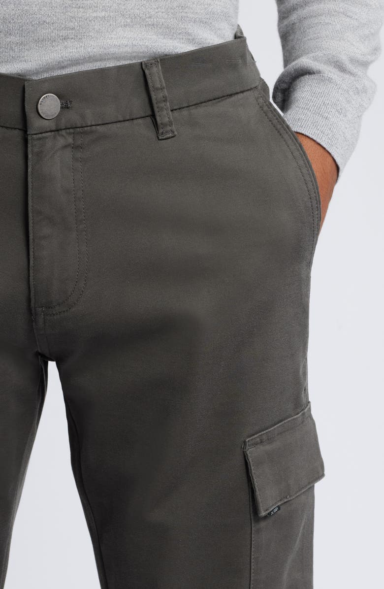 DL1961 Ivan Flat Front Stretch Cotton & Viscose Cargo Pants, Alternate, color, Dark Grey