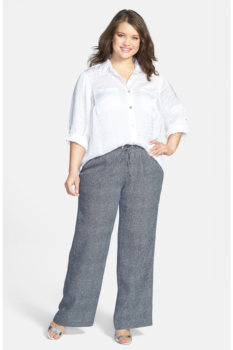 Roll Sleeve Hammered Satin Shirt, Alternate, color, WHITE