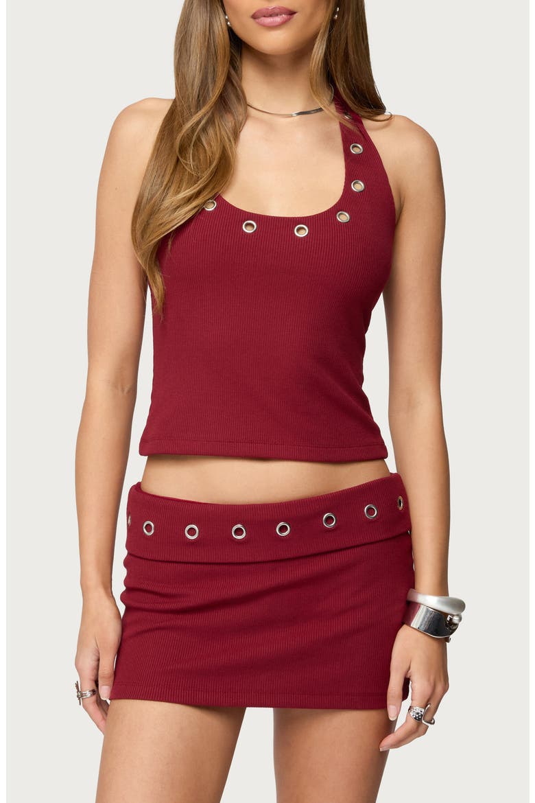 Havana Grommet Halter Top, Main, color, BURGUNDY
