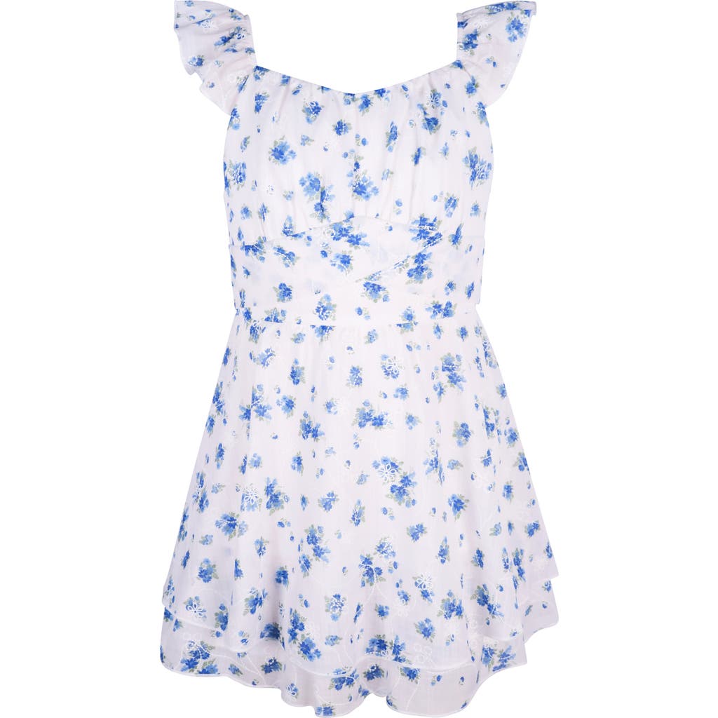 Zunie Kids' Flutter Sleeve Romper In White