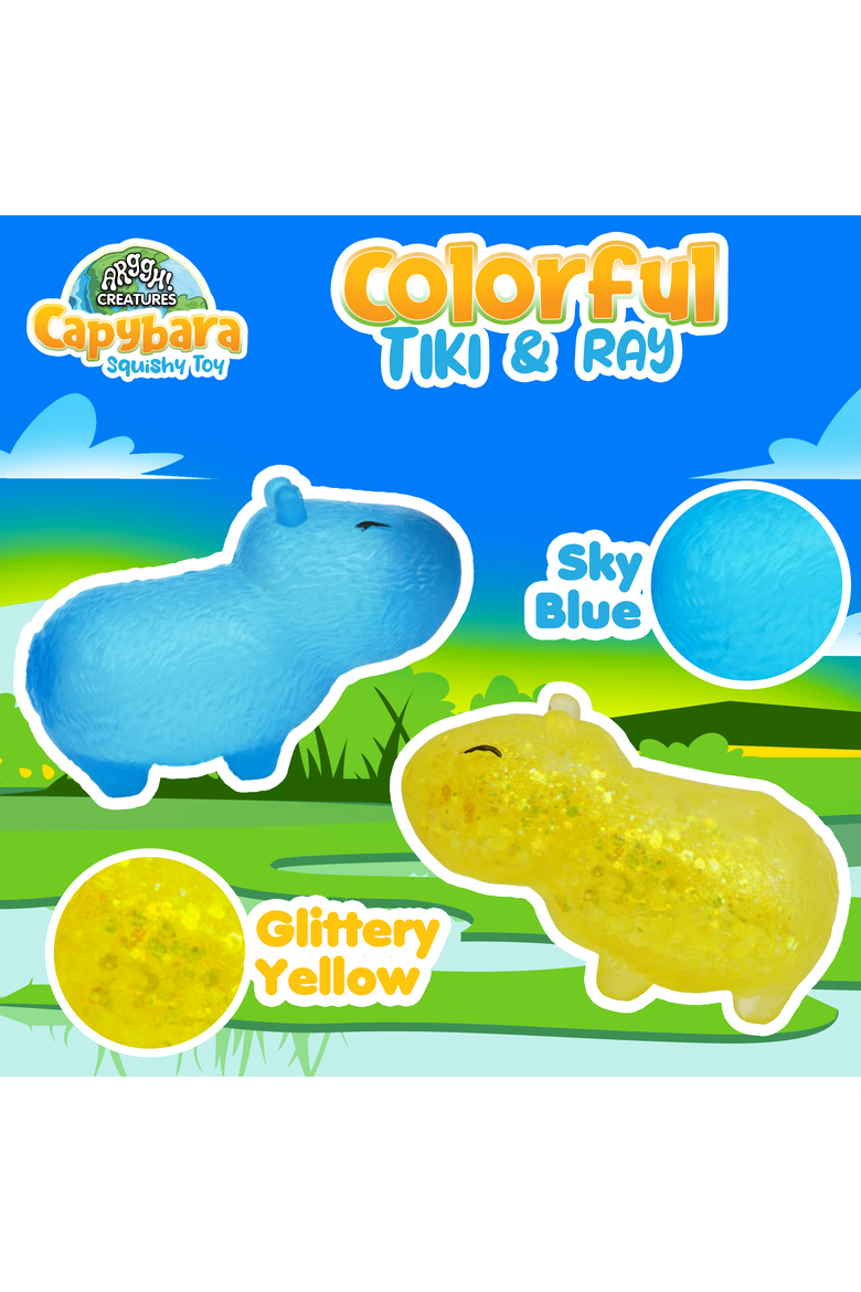 Arggh! Creatures Capybara 2-Pack Yellow/Blue, Alternate, color, Multicolor