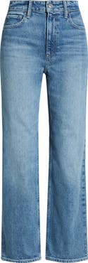 PAIGE Stevie High Waist Ankle Straight Leg Jeans