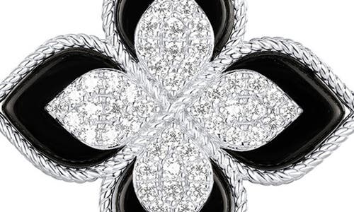 Suzy Levian Pavé Cubic Zirconia & Enamel Flower Pendant Necklace
