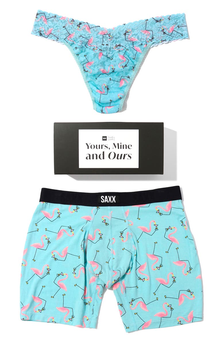 Hanky Panky x SAXX Vibe Assorted 2-Pack Boxer Brief & Thong, Main, color, Drinko Flamingo