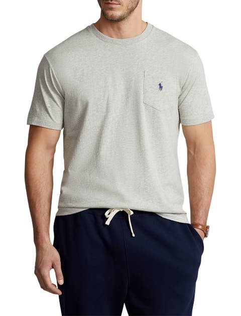 Big & Tall Classic Fit Jersey Crewneck Pocket Tee