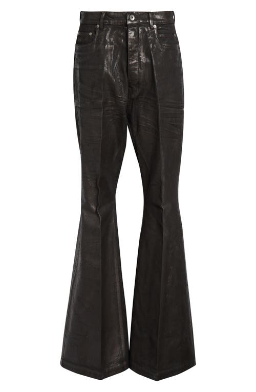Rick Owens Flared Full Length Trousers With Belt Loops In Black