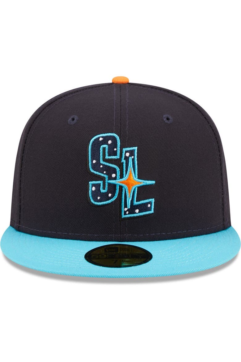 Men's New Era Black Sugar Land Space Cowboys Authentic Collection 59FIFTY Fitted Hat, Alternate, color, Black