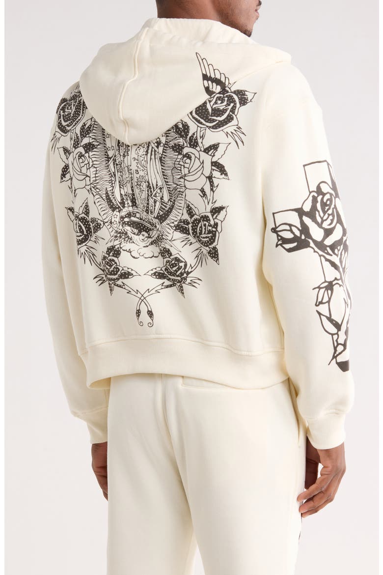 Virgin Mary Boxy Zip-Up Hoodie, Alternate, color, IVORY