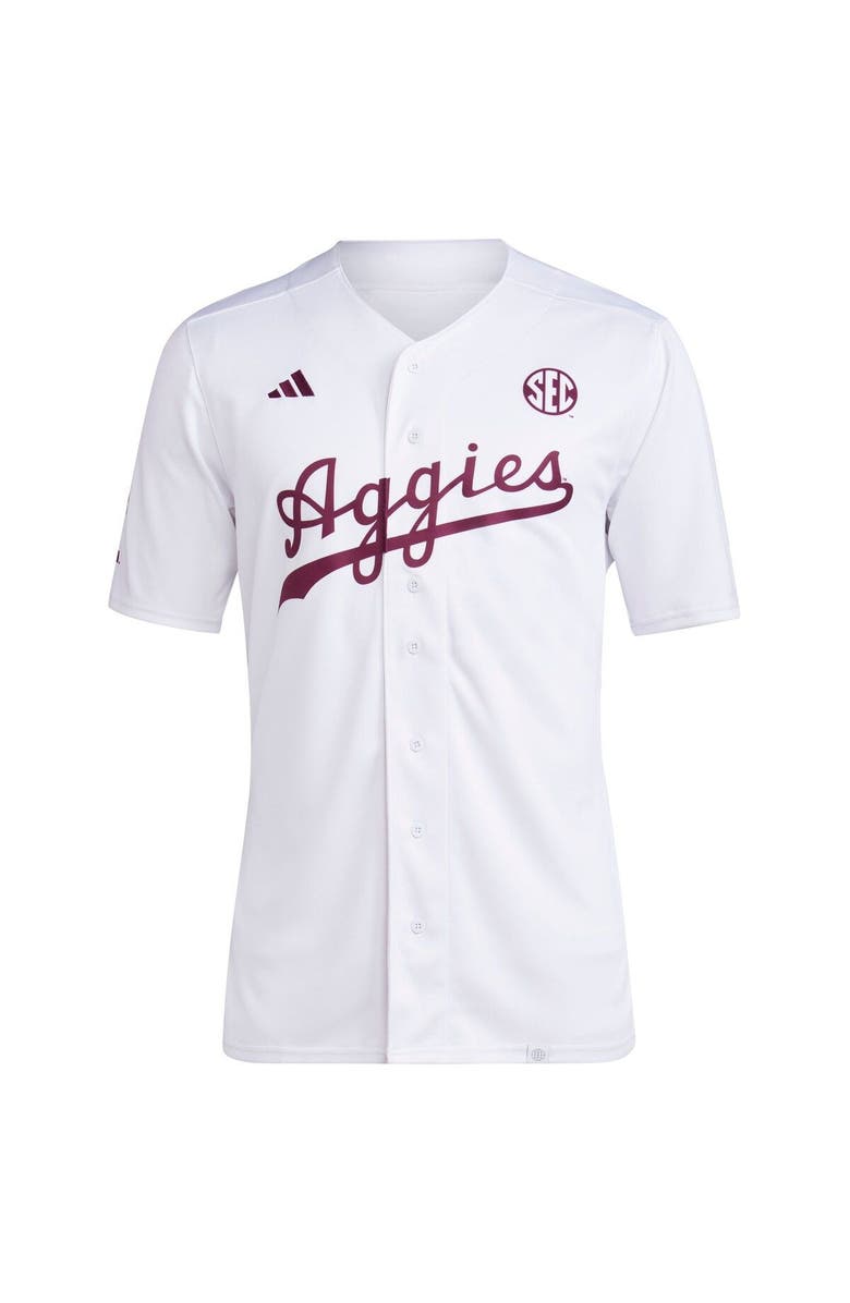adidas Men's adidas White Texas A&M Aggies Team Baseball Jersey, Alternate, color, 