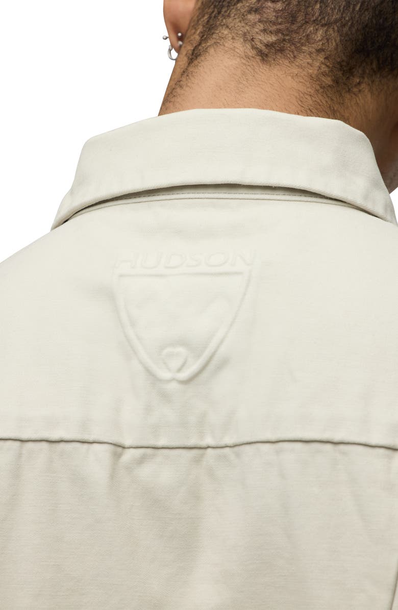Hudson Jeans x Brandon Williams BKW Short Sleeve Cotton Moleskin Button-Up Shirt, Alternate, color, 