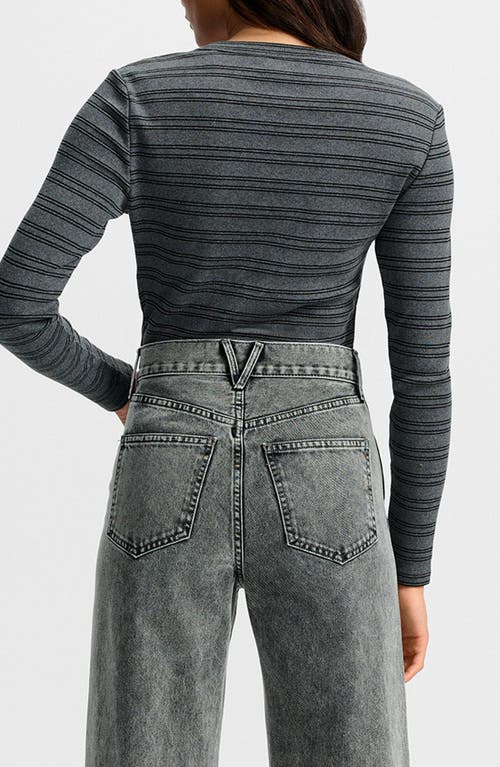 Veronica Beard Dilia Metallic Stripe Stretch Cotton Blend Top In Gray