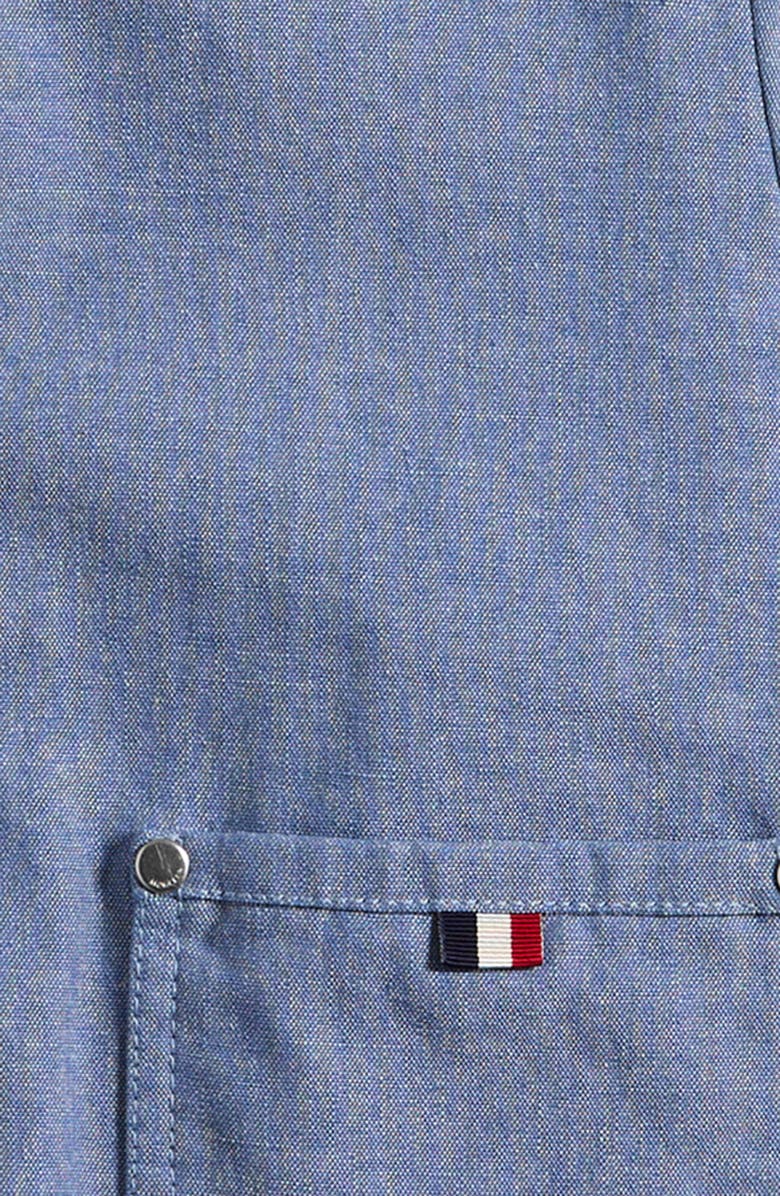 Moncler Kids' Nur Cotton Chambray Hooded Jacket, Alternate, color, Blue