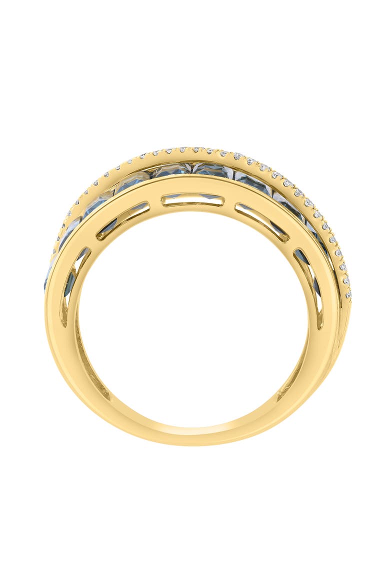 14K Yellow Gold London Blue Topaz & Diamond Channel Set Ring, Alternate, color, 14K Gold