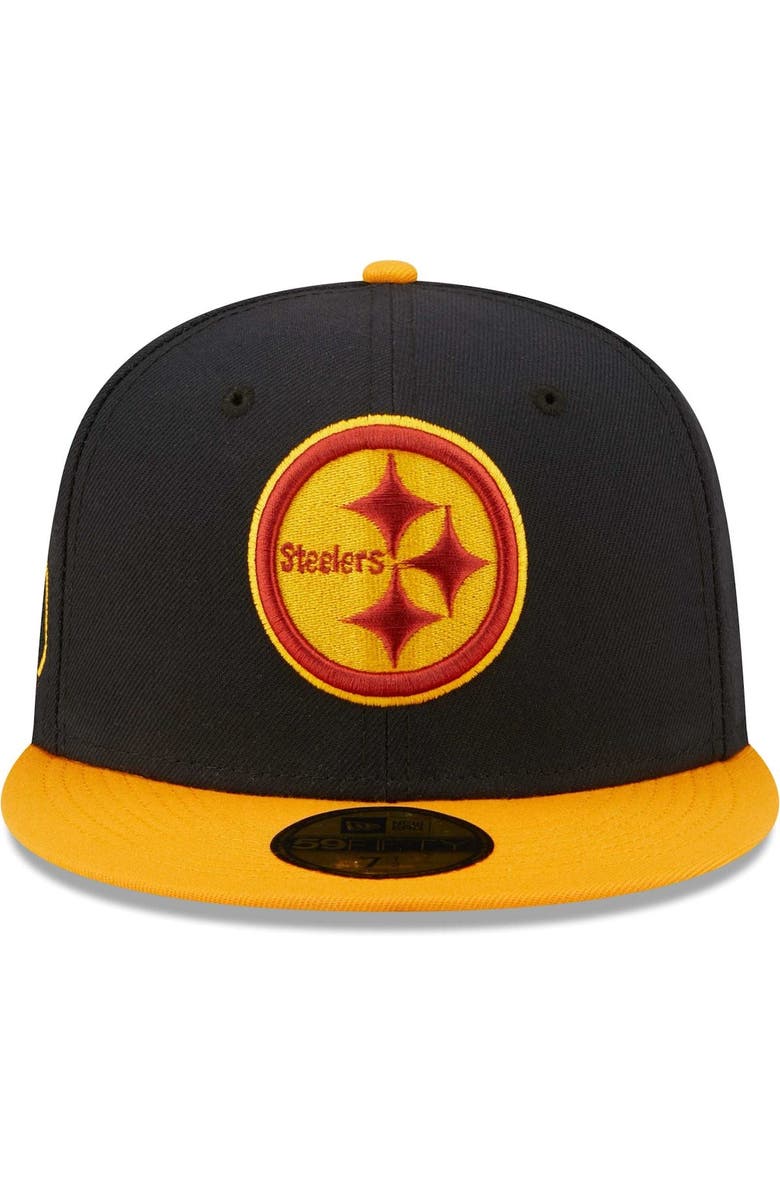 New Era Men's New Era Navy/Gold Pittsburgh Steelers 75th Anniversary 59FIFTY Fitted Hat, Alternate, color, 