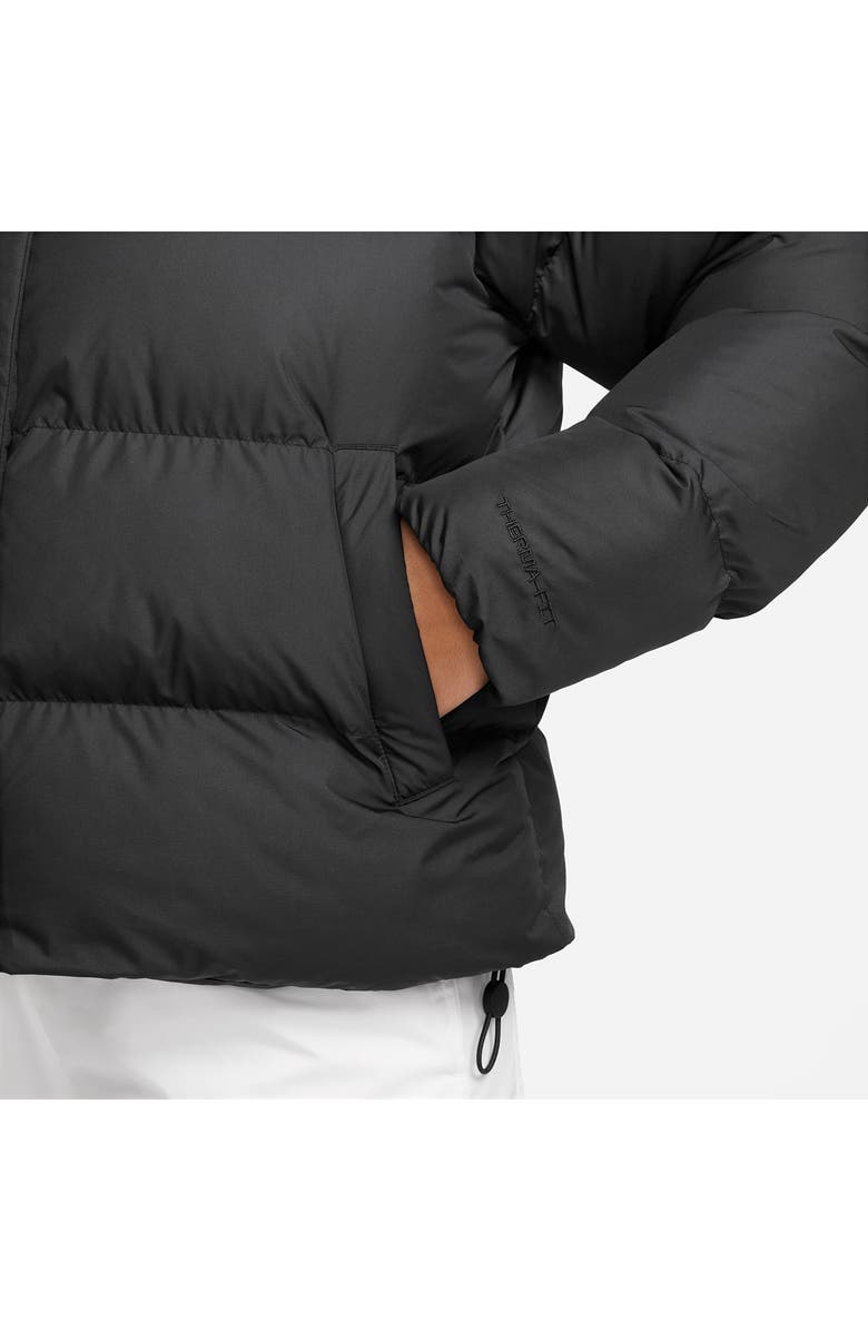Nike Metro Water Resistant Puffer Jacket, Alternate, color, Black/ White
