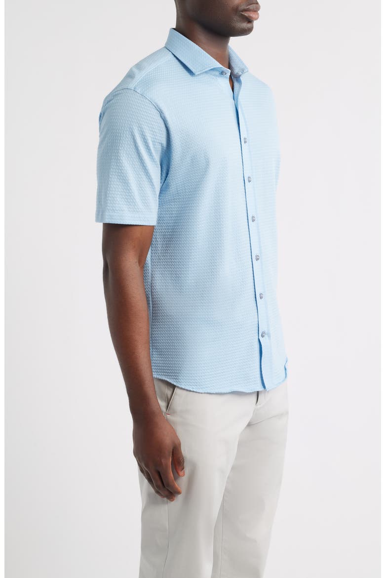 Surfsucker Knit Short Sleeve Button-Up Shirt, Alternate, color, BIG SKY