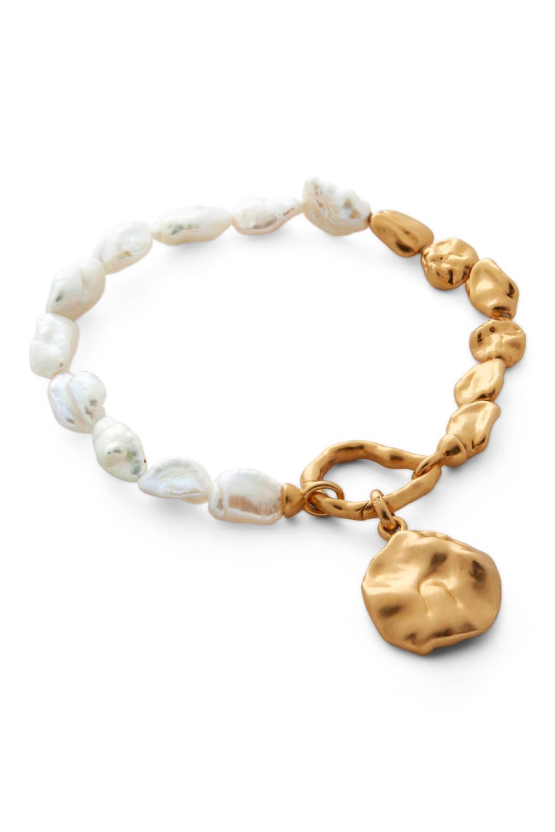Keshi Pearl Bracelet, Alternate, color, 18K GOLD VERMEIL/PEARL