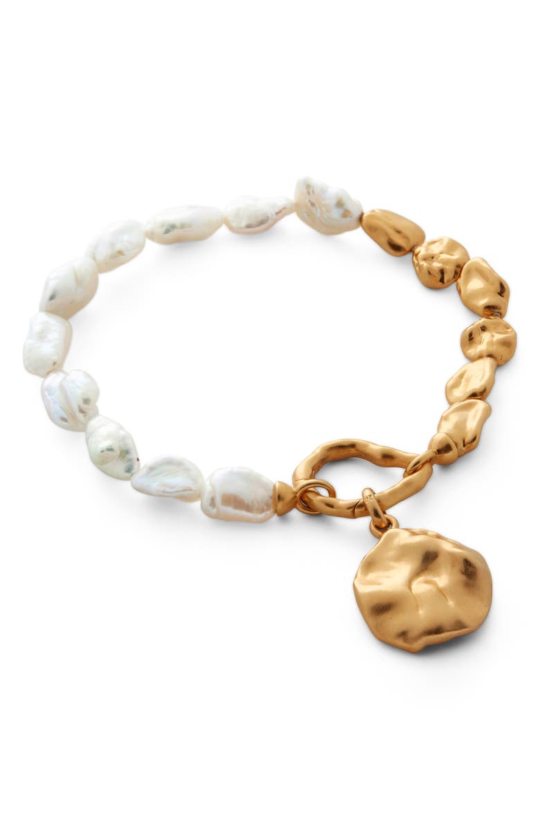Monica Vinader Keshi Pearl Bracelet, Alternate, color, 18K Gold Vermeil/Pearl