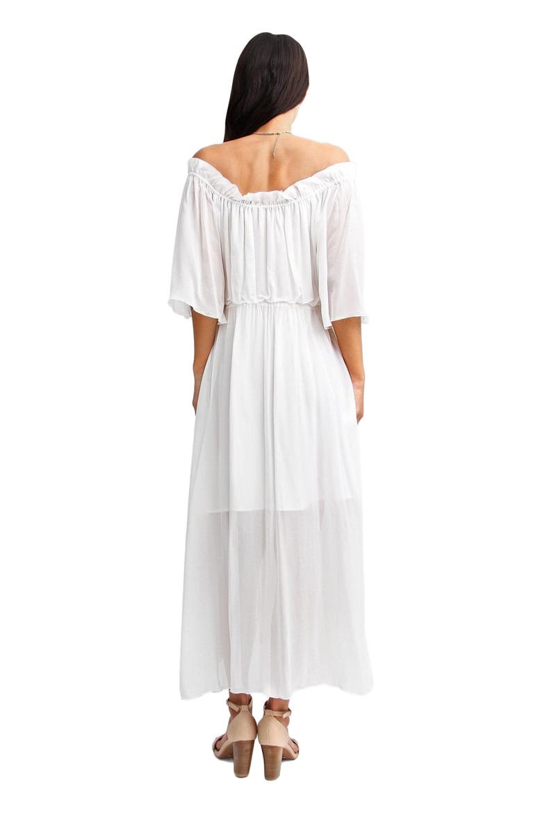 Amour Amour Ruffled Midi Dress, Alternate, color, White