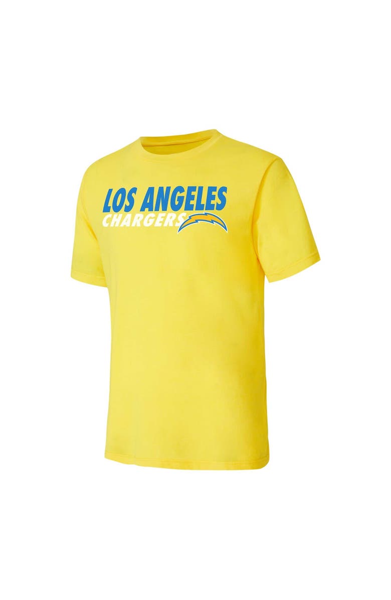 CONCEPTS SPORT Men's Concepts Sport Powder Blue/Gold Los Angeles Chargers Meter T-Shirt & Shorts Sleep Set, Alternate, color, 