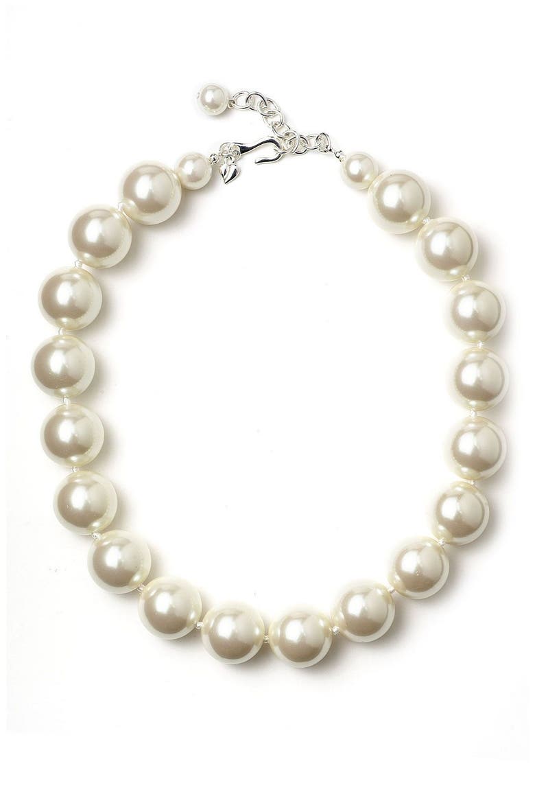 Carolee Pearl Necklace, Main, color, WHITE