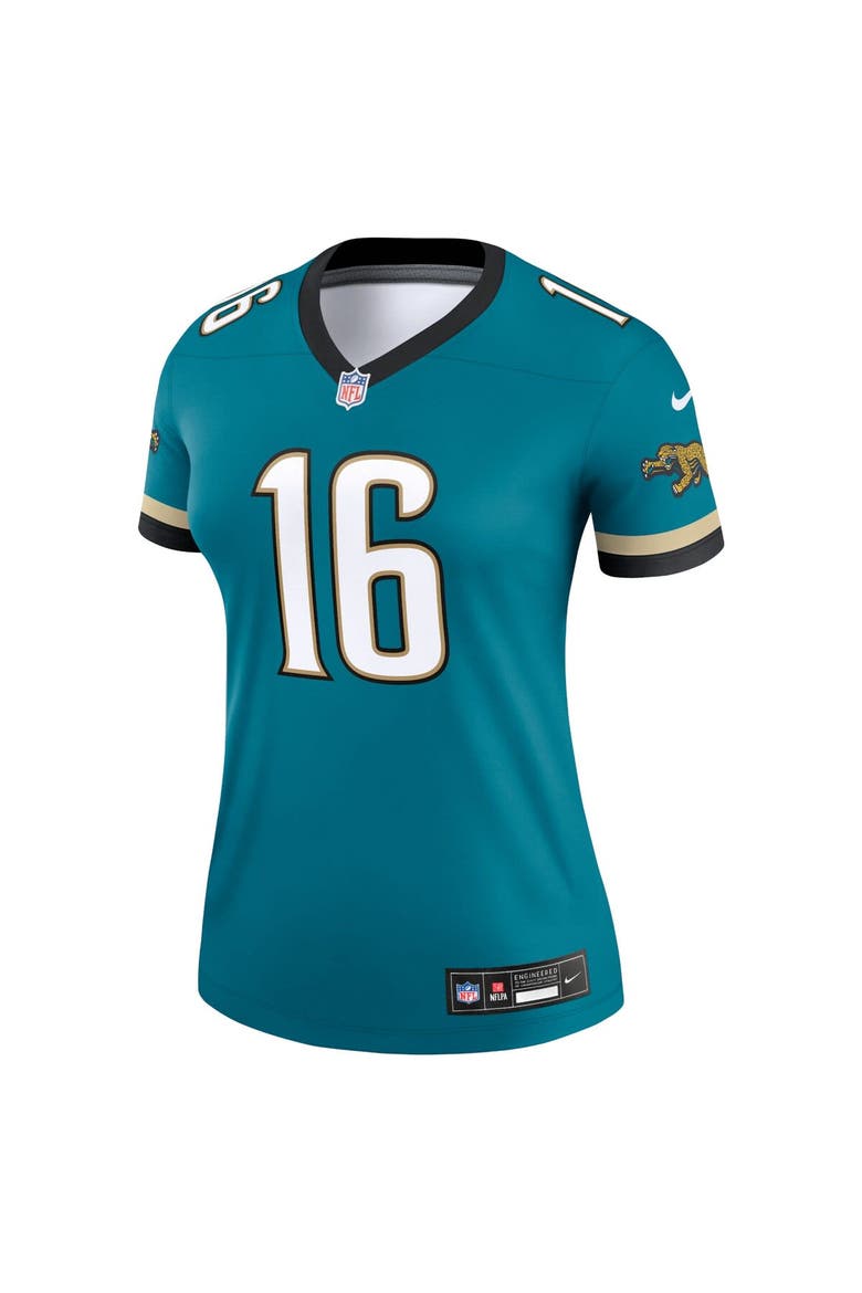 Women's Nike Trevor Lawrence Prowler Throwback Teal Jacksonville Jaguars Alternate Legend Player Performance Top, Alternate, color, Teal