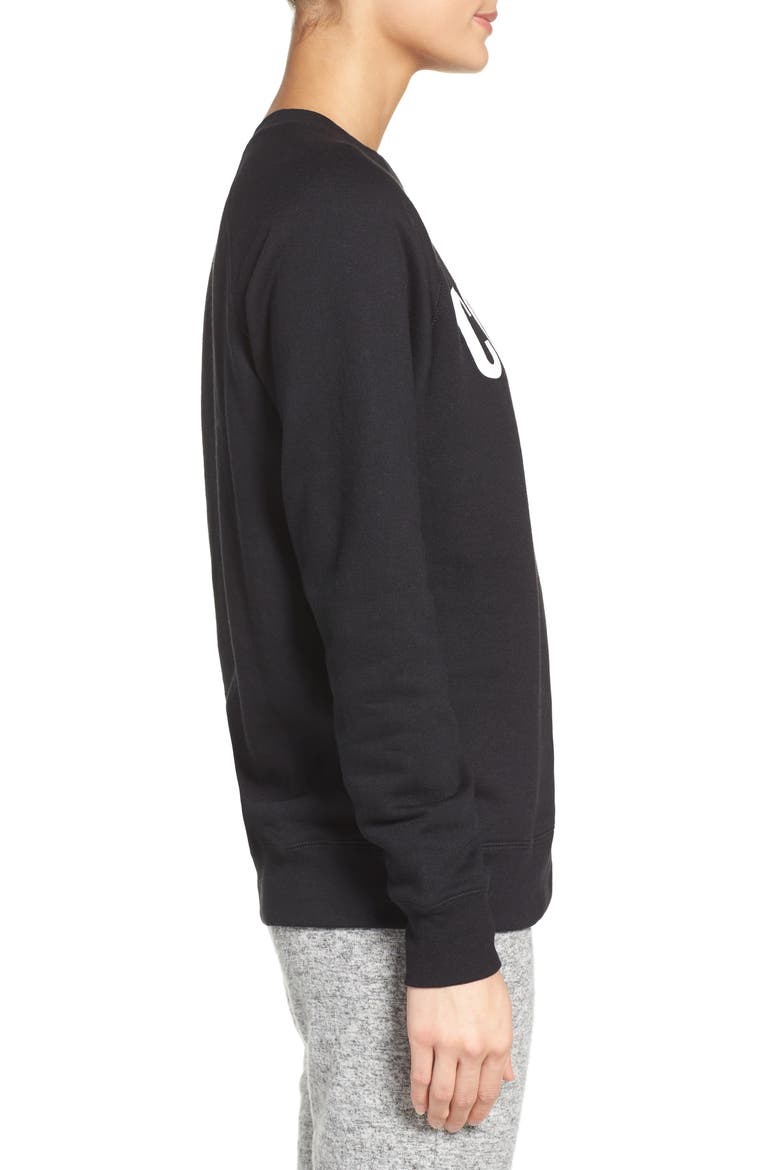 Brunette 'Coffee Now' Crewneck Sweatshirt, Alternate, color, BLACK